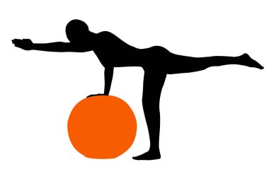 Modern yoga hareketlerindeki siluet pilates vektör görüntüsü ve esneme egzersizi beyaz arka plan şeffaf çizim üzerinde izole
