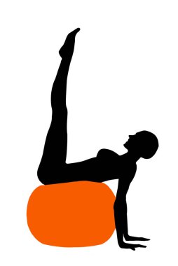 Modern yoga hareketlerindeki siluet pilates vektör görüntüsü ve esneme egzersizi beyaz arka plan şeffaf çizim üzerinde izole