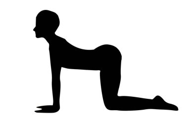 Yoga hareketlerinde siluet çizimi beyaz şeffaf arkaplan resmi üzerinde izole edilmiş jimnastik beden egzersiz vektör görüntüsünü oluşturur