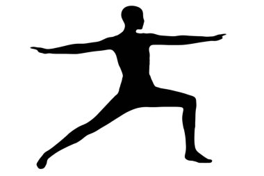 Yoga hareketlerinde siluet çizimi beyaz şeffaf arkaplan resmi üzerinde izole edilmiş jimnastik beden egzersiz vektör görüntüsünü oluşturur