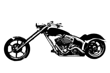 Şeffaf beyaz arka plan mocup motorcusu üzerinde vektör antika motosiklet vintage helikopter özel vektör görüntüsü