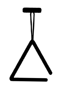 Siluet triangulo perküsyon müzik enstrümanı orkestra caz rock müzik vektörü imajı siyah