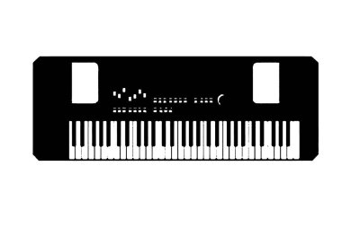 silhouette piano wind musical instrument jazz orchestra play music vector image black acordeon clipart