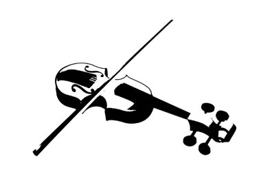 Siluet keman teli müzik enstrümanı orkestra caz müzik vektör görüntüsü siyah müzik