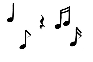 Siluet nota müzikal nota orkestra caz rock müzik vektörü görüntü siyah afiş arkaplan