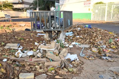 Goiania, Brazil August  garbage around the city urban cleaning proliferation of diseases trash clipart