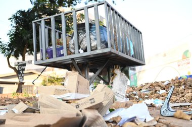 Goiania, Brezilya Ağustos 'ta şehrin dört bir yanındaki çöpler hastalıkların yaygınlaşması çöplük