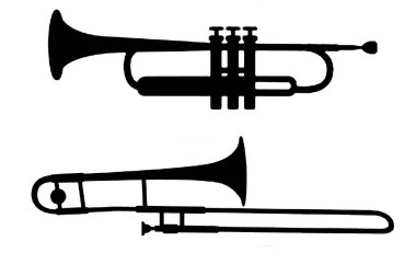 Siluet saksafon rüzgar müzik enstrümanı orkestra caz müzik vektörü görüntü siyah ses