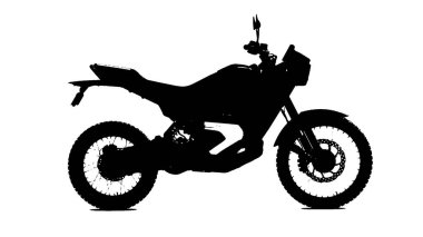 Motosikletin vektör silueti iki tekerlekli taşıma sporu bisikleti custon. resim vektörü