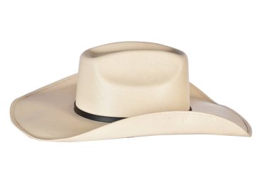 Beyaz arka planda siyah kurdeleli kovboy şapkası hasır şapka kadınlar ve erkekler için hasır şapka.