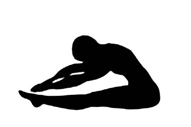 Siyah vektör görüntü silueti modern yoga egzersizleri, güzellik, vücut çizgisi sanatı. Broşür şablonu ya da web tasarımında kullanmak için.