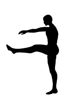 Siyah vektör görüntü silueti modern yoga egzersizleri, güzellik, vücut çizgisi sanatı. Broşür şablonu ya da web tasarımında kullanmak için.