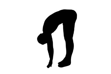 Siyah vektör görüntü silueti modern yoga egzersizleri, güzellik, vücut çizgisi sanatı. Broşür şablonu ya da web tasarımında kullanmak için.