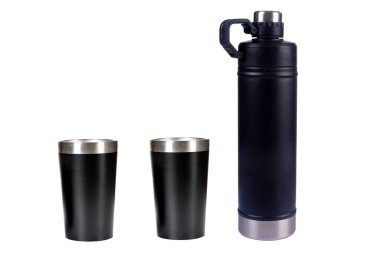 Klasik Stay Chill Chill vakumlu akustik yalıtkan, paslanmaz çelik bira fincanı, çift katlı akrilik duvarlı sert metal taklacı, bulaşık makineli yalıtkan arka planı