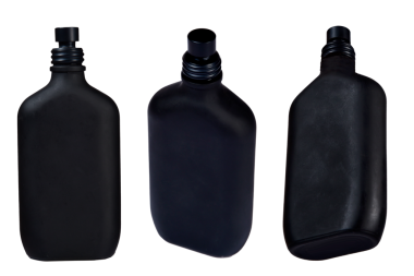 Şeffaf cam aromalı siyah parfüm şişesi parfüm kokusu.