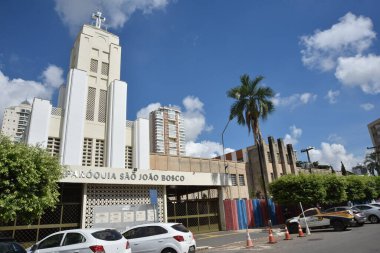 Goiania Goias Brezilya Au Dom Bosco kilise inşaatı Art Deco mimari tarihi miras şehir binası tahrip edildi