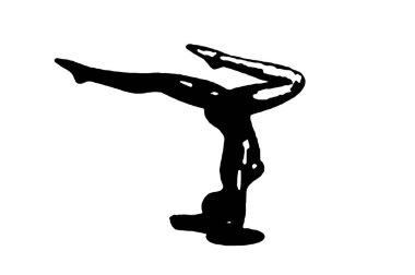 Siyah vektör görüntü silueti modern yoga egzersizleri, güzellik, vücut çizgisi sanatı. Broşür şablonu ya da web tasarımında kullanmak için.