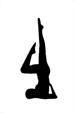 Siyah vektör görüntü silueti modern yoga egzersizleri, güzellik, vücut çizgisi sanatı. Broşür şablonu ya da web tasarımında kullanmak için.