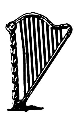 piyano harp siluet vektörü