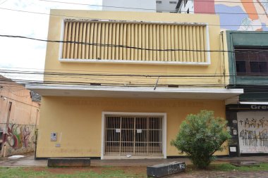 Goinia Gois Brezilya Nisan Art Deco mimarisi eski Goiania tren istasyonu tarihi miras binası