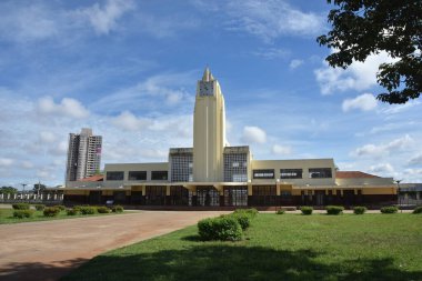 Goinia Gois Brezilya Sanat Deko mimarisi eski Goiania tren istasyonu tarihi miras binası