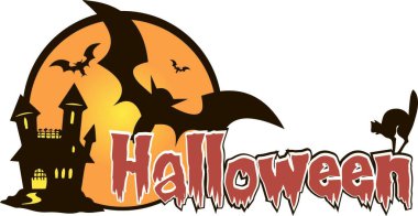 Ekim 'deki Cadılar Bayramın kutlu olsun. Çizim. Reklam broşürü şablonu.