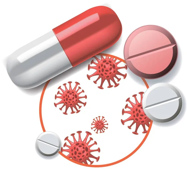 Viruses Pills Pharmacy Medical Service Equipment Concept — Stock Photo, Image