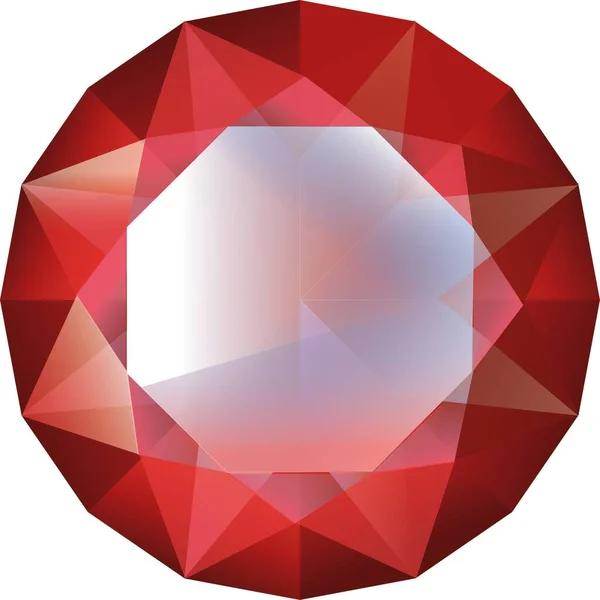 Realistic Red Gemstone Crystal Rhinestones Icon Set Closeup Isolated Jewerly — Stock Photo, Image