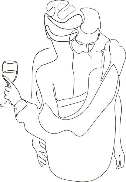 남자는 아름다운 여자의 키스한다 화이트 추상적 실루엣 글래스 랑있는 현대의 — 스톡 사진