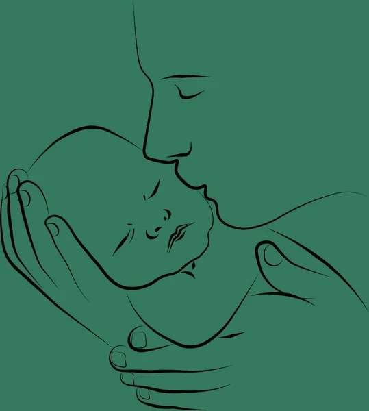 Vader Met Een Kleine Baby Logo Papa Pasgeboren Baby Een — Stockfoto