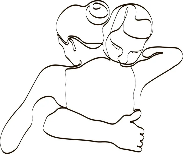 여자가 남자를 껴안는다 은아내를 껴안습니다 남자와 여자를 포옹하 아름다운 여인을 — 스톡 사진