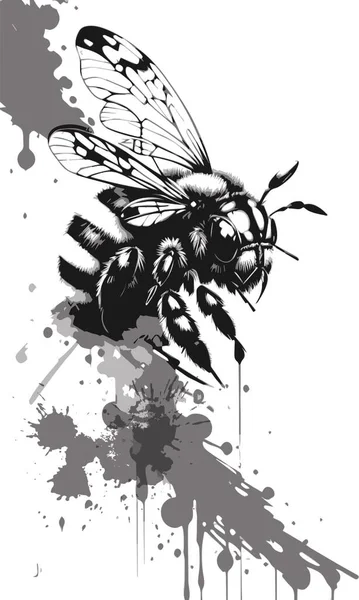 Μέλισσα Στυλ Ακουαρέλα Μεμονωμένη Απεικόνιση — Φωτογραφία Αρχείου