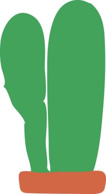 Egzotik dekoratif ev bitkileri. Ev dekorasyonu ve botanik tasarımı için düz ya da çizgi film ikonu çizimi.