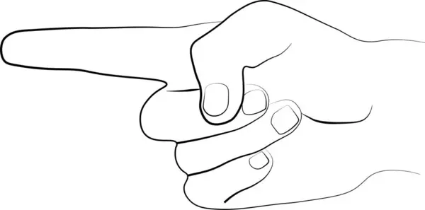 Mão Apontando Com Dedo Isolado Fundo Branco Gestos Mão Apontando — Fotografia de Stock
