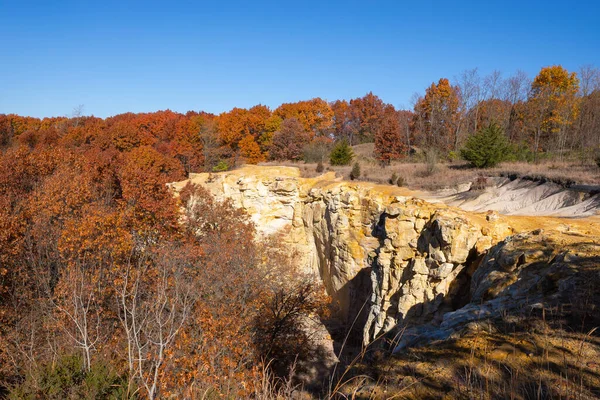 Bluffs Colores Otoñales Buffalo Rock State Park Illinois —  Fotos de Stock