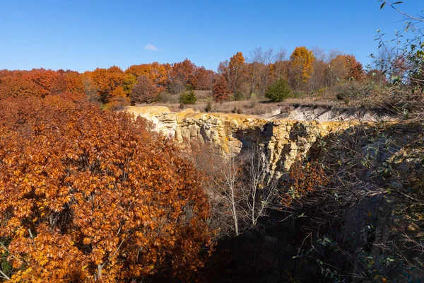 Bluffs Autumn Colors Buffalo Rock State Park Illinois Usa — Stock Photo, Image