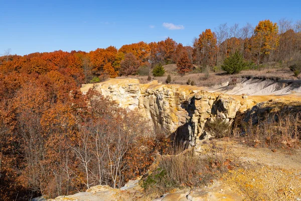 Bluffs Colores Otoñales Buffalo Rock State Park Illinois —  Fotos de Stock