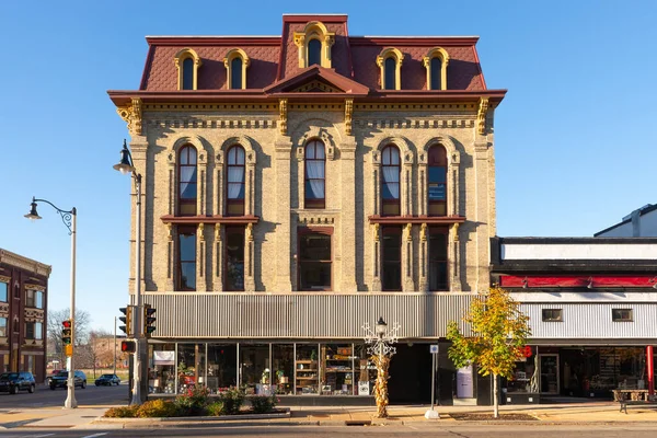 Janesville Wisconsin United States November 2022 Exterior Old Brick Building — стокове фото