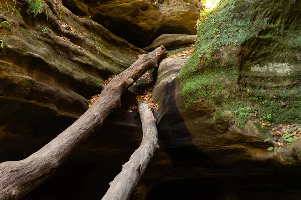 Kaskaskia Canyon 드라이 폭포입니다 Starved Rock State Park Illinois Usa — 스톡 사진