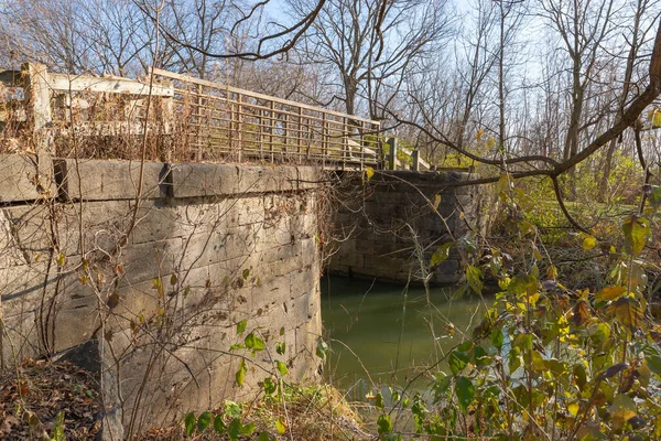 Ottawa Illinois Abd Deki Tarihi Kanalı Nın Numaralı Kilidinin Kalıntıları — Stok fotoğraf