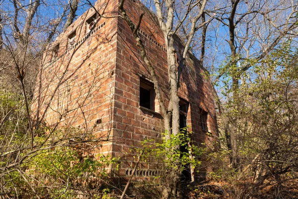 Ostatnia Zachowana Budowla Opuszczonym Mieście Twin Bluffs Illinois Usa — Zdjęcie stockowe
