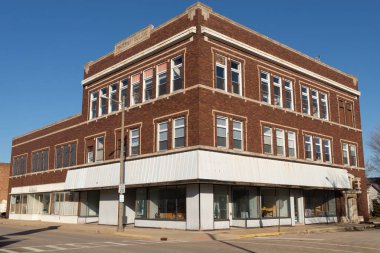 Oglesby, Illinois - United States - February 19th, 2023: Downtown building and storefront in Oglesby, Illinois, USA.