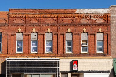 Streator, Illinois - ABD - 21 Şubat 2023: Streator, Illinois şehir merkezindeki bina.