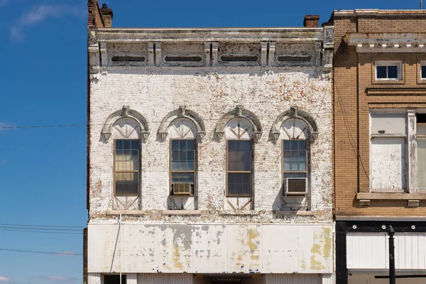 stock image Abandoned building and storefront in downtown Cairo, Illinois, USA.