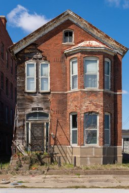 Kahire, Illinois, ABD 'de terk edilmiş bir bina..