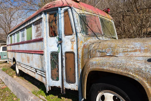 Makanda Illinois Verenigde Staten Maart 2023 Oude Verroeste Bus Makanda — Stockfoto