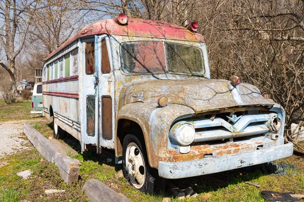 Makanda Illinois États Unis Mars 2023 Vieux Bus Rouillé Makanda — Photo