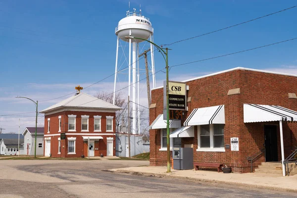 stock image Neponset Illinois - United States - March 28th, 2023: Downtown buildings on a sunny Spring morning.