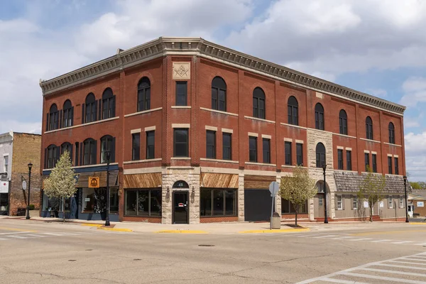 Rochelle Illinois Verenigde Staten April 2023 Downtown Building Storefront Rochelle — Stockfoto