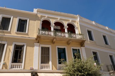 Heraklion, Girit - Yunanistan - 21 Eylül 2023: Yunanistan 'ın Heraklion kentindeki şehir merkezinin dışı.